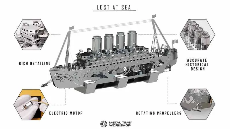 Lost at the Sea Ocean Ship Metal Time Kit Titanic