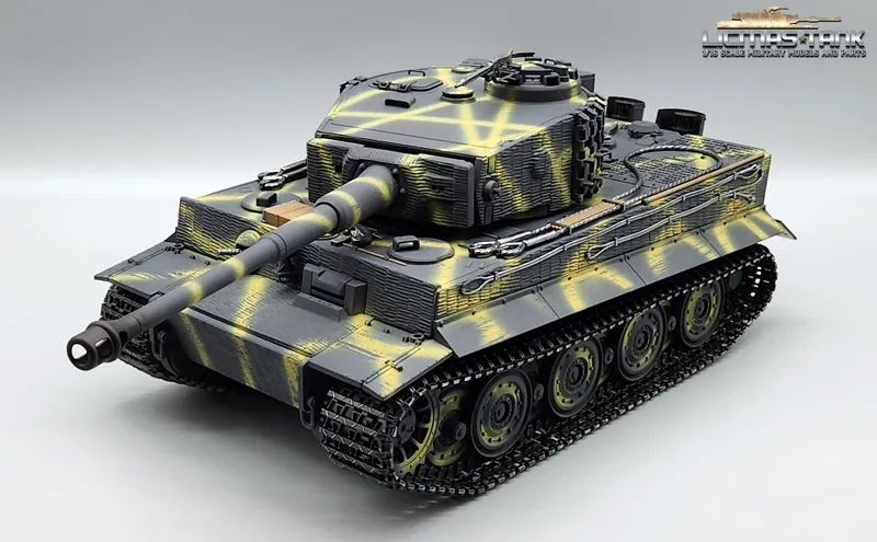 RC Tank 2.4 GHz Tiger 1 Tiki Taigen V3 BB + gun barrel smoking Metal-Edition 360°