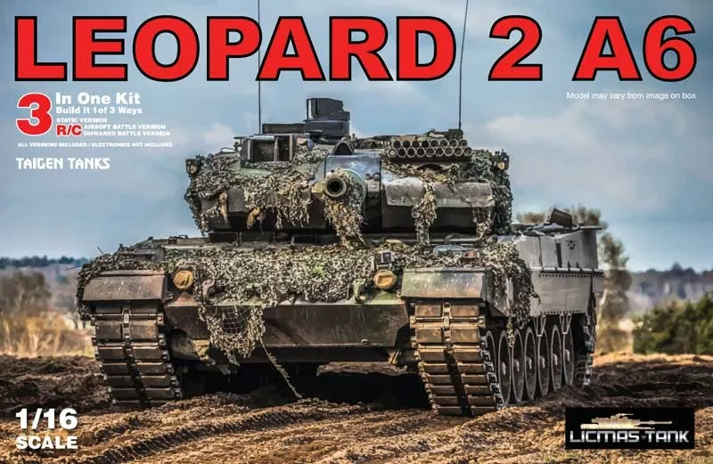 Panzer Leopard 2A6 Bausatz Kit 1:16 RC fähig Panzer Leopard 2A6 Bausatz Kit 1:16 RC fähig