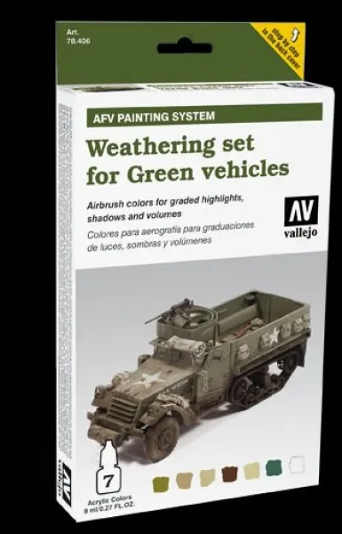 Model Air Set AFV Weathering Set (6) for Green Vehicles