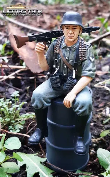 1/16 Figur deutscher Tank Rider WW2 Soldat MG42 Schütze Wehrmacht handbemalt 1/16 Figur deutscher Tank Rider WW2 Soldat MG42 Schütze Wehrmacht handbemalt