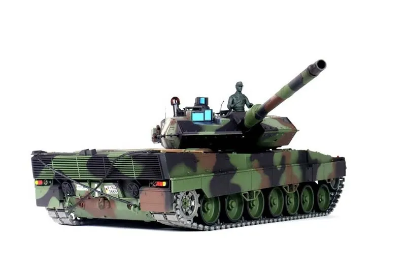 RC Panzer Leopard 2A6 Heng Long 1:16 mit Stahlgetriebe und Metallketten V7.0 - Upg-A