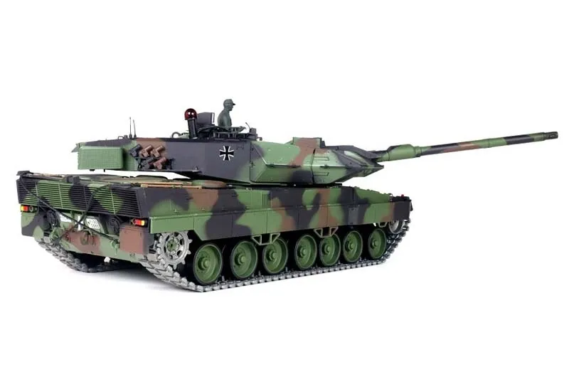 RC Panzer Leopard 2A6 Heng Long 1:16 mit Stahlgetriebe und Metallketten V7.0 - Upg-A