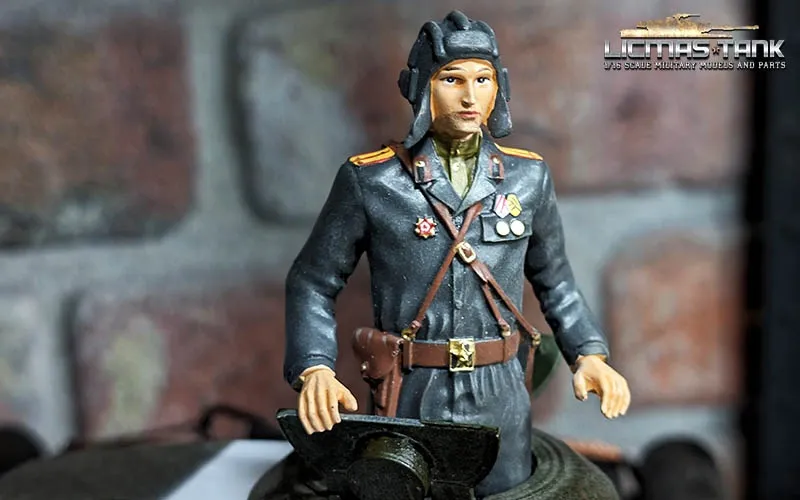 1/16 Figur russischer Panzerkommandant für WW2 Modelle bemalt aus Resin