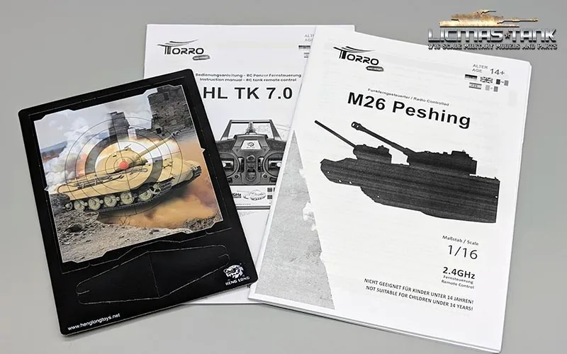 Original Torro RC Tank M26 Snow Leopard Manual Heng Long V6.0 / V7.0 with Targetpaper