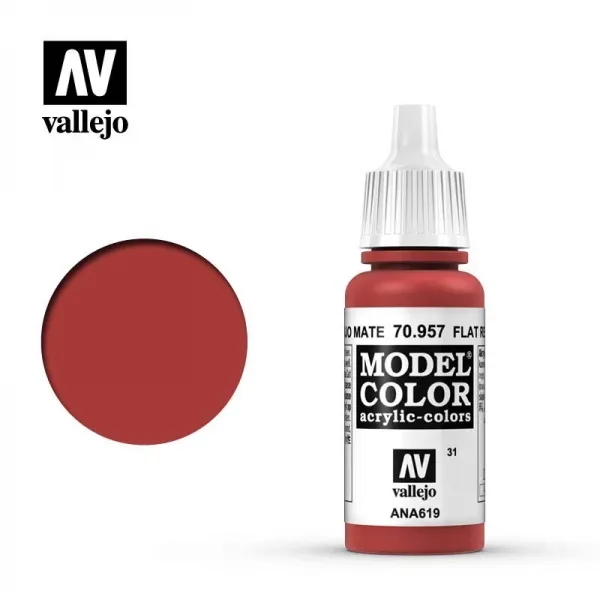 Model Color 70957 Vallejo Color 17ml Flat Red