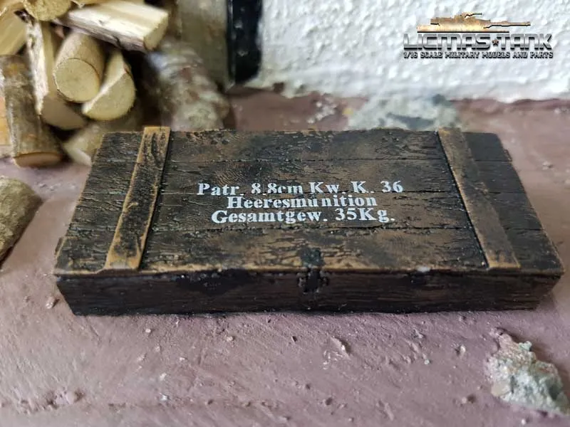 Ammo box 8.8cm Kw. K.36 dark brown scale of 1:16