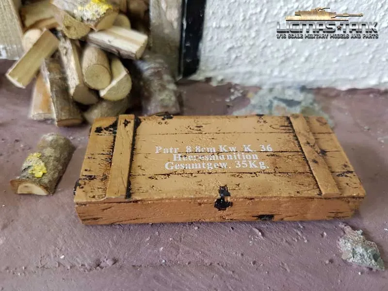 Ammo box 8.8cm Kw. K.36 light brown scale of 1:16