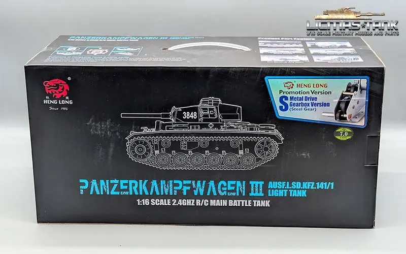 Original Heng Long Panzer 3 Karton 3848-1U mit Styropor Innenverpackung Original Heng Long Panzer 3 Karton 3848-1U mit Styropor Innenverpackung
