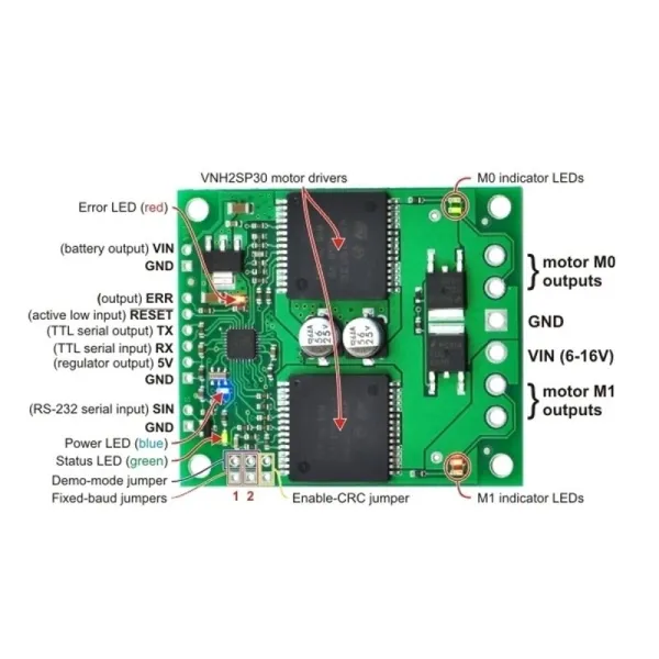 Pololu Qik 2s12v10 Dual Serial Motor Controller