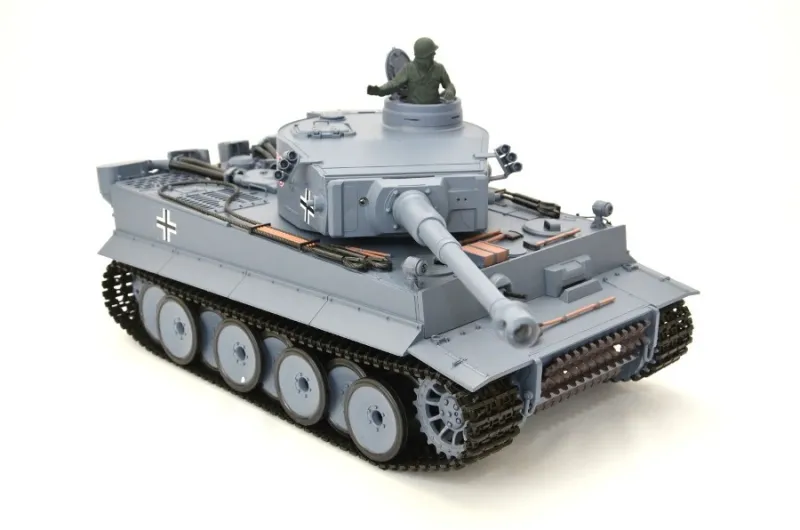 RC Tank Tiger I Heng Long 1:16 gray with steel gear BB + IR 2.4GHz - V 7.0