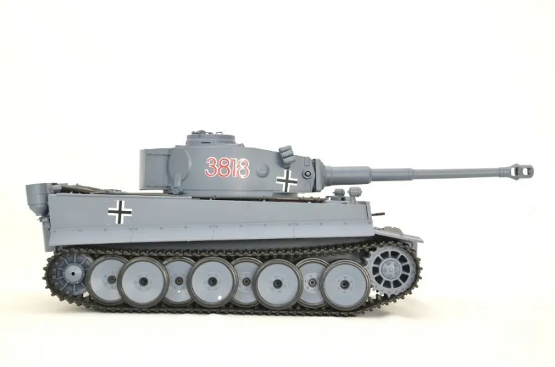 RC Panzer Tiger I Heng Long 1:16 Grau Stahlgetriebe BB + IR 2.4Ghz - V 7.0