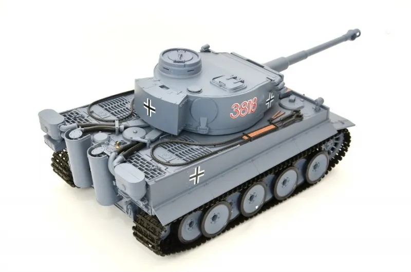 RC Tank Tiger I Heng Long 1:16 gray with steel gear BB + IR 2.4GHz - V 7.0