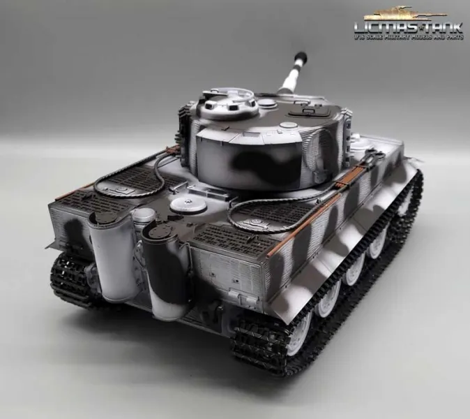 RC Panzer 2.4 GHz Tiger 1 Winter Taigen V3 BB +Servo +Kanonenrauch Metall-Edition