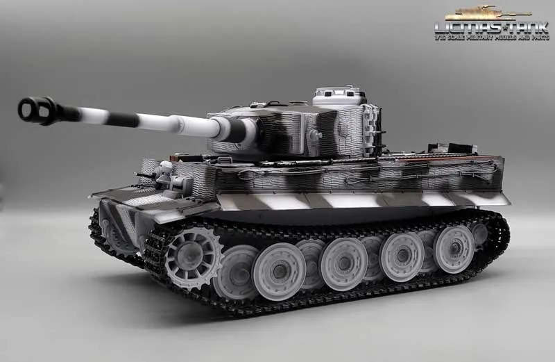 RC Tank 2.4 GHz Tiger 1 Winter Taigen V3 BB + gun barrel smoking Metal-Edition