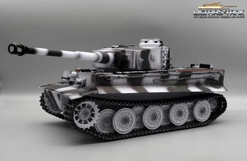 RC Panzer 2.4 GHz Tiger 1 Winter Taigen V3 BB +Servo +Kanonenrauch Metall-Edition 360°