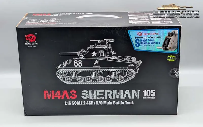 Original Heng Long Sherman box 3998 with polystyrene inner packaging Original Heng Long Sherman box 3998 with polystyrene inner packaging