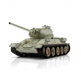 RC Tank Russian T34/85 tank - 2.4 GHz - Scale 1/16 - Professional Edition - IR battle system - snow camo - with wooden box