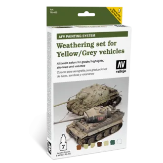 Model Air: Model Air Set AFV Weathering Set (6) for Dark Yellow and Grey Vehicles