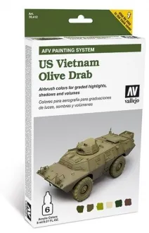 Vallejo AFV Amour Painting System " US Vietnam Olive Drab" 78412 Airbrush Farben Set