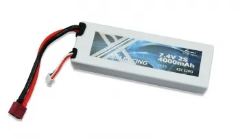 LiPo battery 2S 7.4V 4000mAh 45C hard case, DEANS