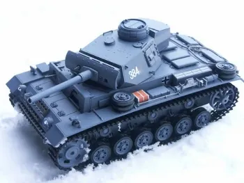 RC Tank 3 Ausf. L Heng Long 1:16 Gray Steel Gear BB + IR 2.4GHz V7.0