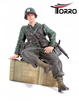 1/16 Figuren Serie Figur sitzend U.S. Captain Infanterie bemalt WW2