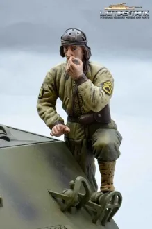 Figur U.S. Panzerbesatzung WW2 Kommandant mit Funk 1/16