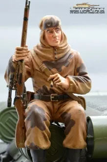 1/16 Figur Soldat WW2 Russischer Scharfschütze Tankrider Amöbe Camouflage braun