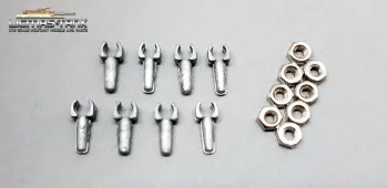 1/16 Panzer 3 metal brackets for metal ropes including end pieces
