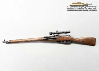Mosin Nagant sniper rifle made of metal Russia World War II scale 1:16