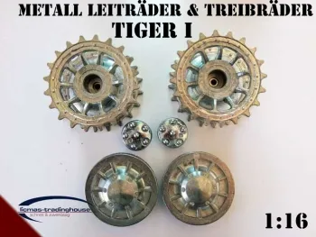 Metall Treibräder & Leitrad Set Heng Long Tiger 1 Frühe Version