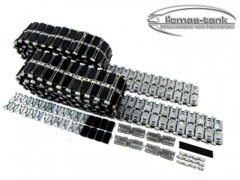 RC Panzer Leopard 2 A6 Metallkettensatz mit Gummi Kettenpolster 1:16