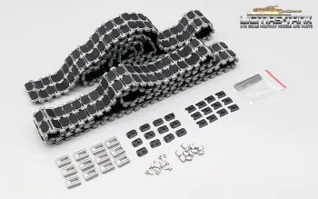 RC Tank M1A2 Abrams Matotoys metal track set with rubber track pads 1:16