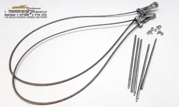 1/16 King Tiger tank metal towingcable with clamps and gun cleaners