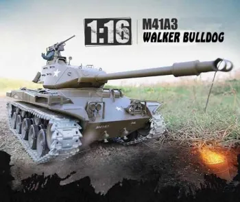 RC Tank M41 A3 Walker Bulldog Heng Long 1:16 Metal Gear and Metal Tracks 2.4Ghz V7.0 PRO