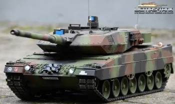 RC tank Taigen Leopard 2A6 infrared firing + gun barrel smoking + Servo 1:16 Metal Edition PRO Flecktarn Bundeswehr