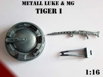 Metall Luke und MG für Panzer *Tiger I* Späte Version Heng Long 1:16