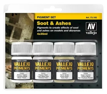 Vallejo Pigment Set "Soot & Ashes" Ruß Asche / 4x35ml