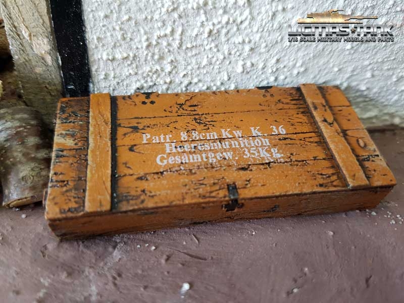 Munitionskiste Lehmbraun 8.8cm Kw. K.36 Maßstab 1:16