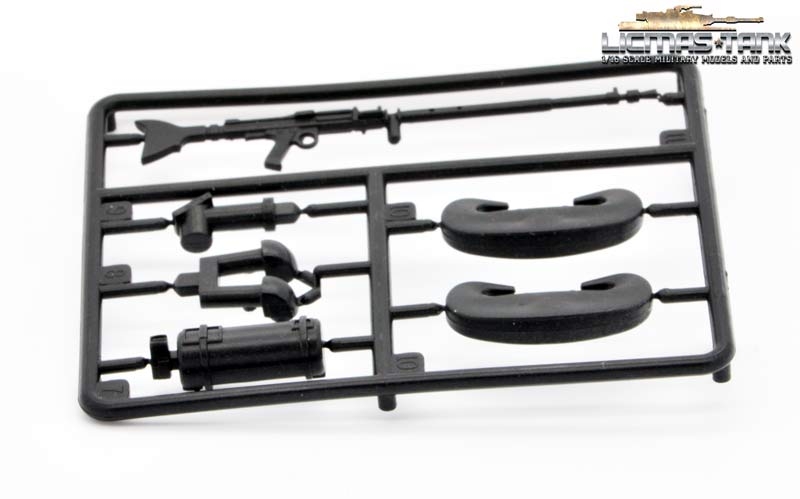 Kunststoff Zubehör Set mit MG Feuerlöscher S- Haken für Jagdpanther, Panther G  Heng Long 1:16