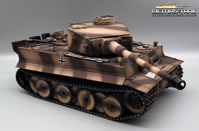 RC Panzer 2.4 GHz Tiger 1 Camouflage Taigen V3 BB +Servo +Kanonenrauch Metall-Edition 360°