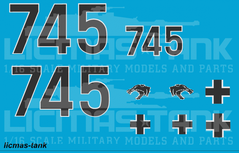 1/16 Decalsatz Wehrmacht Panther 745 Kursk 1943