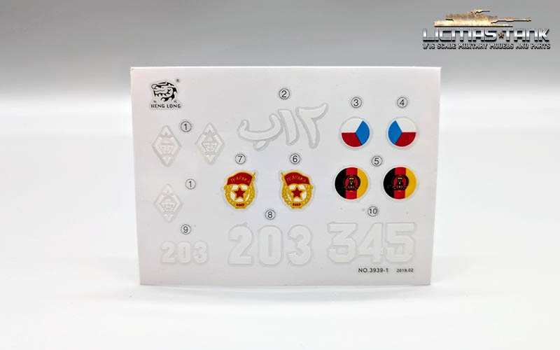 Aufkleberset Decal Heng Long T-72 1/16 Aufkleberset Decal Heng Long T-72 1/16