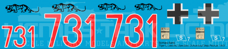 1/16 Decalsatz Wehrmacht Tiger 1 Tunesien DAK