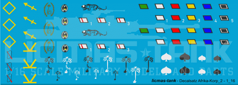 1/16 Decal Set Wehrmacht Afrika Korps 2 1/16 Decal Set Wehrmacht Afrika Korps 2