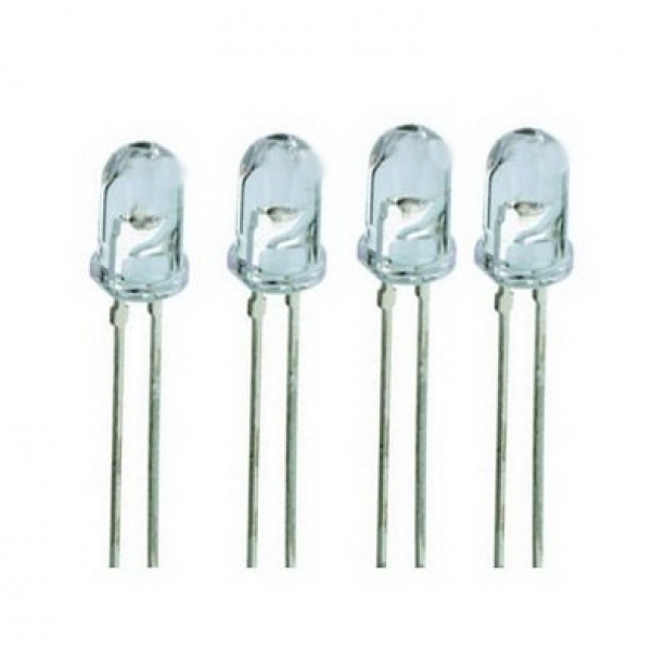 Original Heng Long Ersatzteil 4 x  LED 5 mm weiss