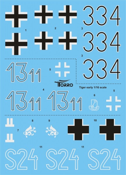 Tiger 1 1:16 Naßschiebedecals  Aufkleber Set