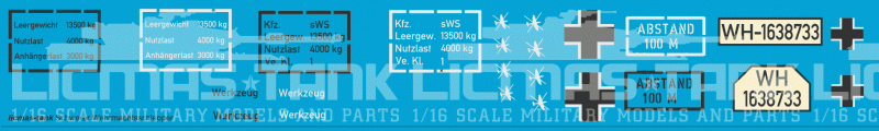 1/16 Decalsatz Schwerer Wehrmachtschlepper (sWS)