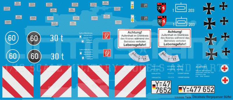 1/16 Decal Set Bundeswehr Bergepanzer Büffel 1/16 Decal Set Bundeswehr Bergepanzer Büffel